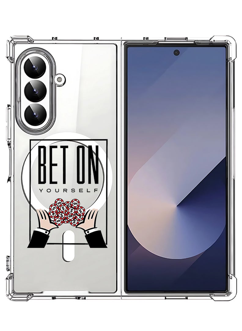 Theodor Magnetic Case for Samsung Galaxy Z Fold 7 Compatible with MagSafe Wireless Charging, Shockproof Phone Bumper Cover Bet on yourself - Image 1