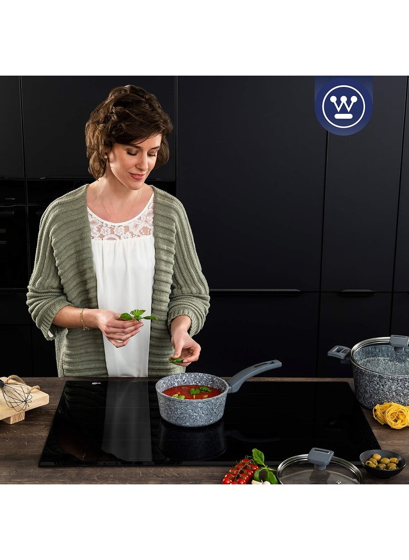 Westinghouse Westinghouse Granite Series Non Stick Saucepan with Lid 20 cm Saute Pan for Induction Gas Electric Ceramic Hob Grey Granite  - Image 2