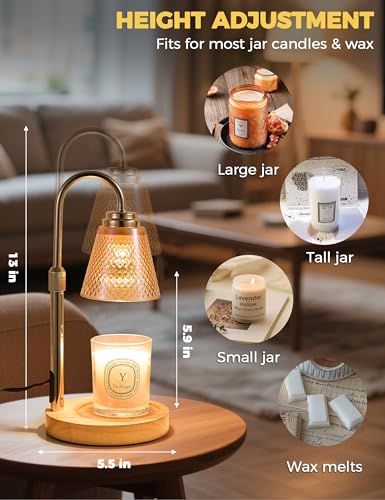 QUTADI Candle Warmer Lamp with Timer Dimmer, Birthday Gifts for Mom Women Friend Sister, House Warming Gifts, Wax Melt Warmer, Office Apartment Dorm Room Home Decor - Image 5