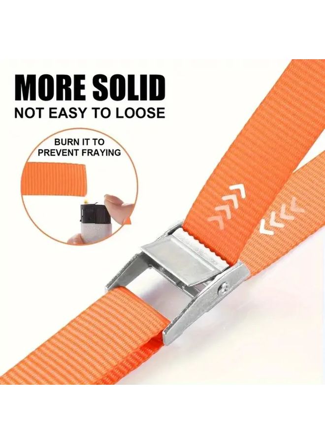 4pcs Heavy Duty Ratchet Straps Adjustable Nylon Tie Down for Car RV Motorcycle Bike - Image 5