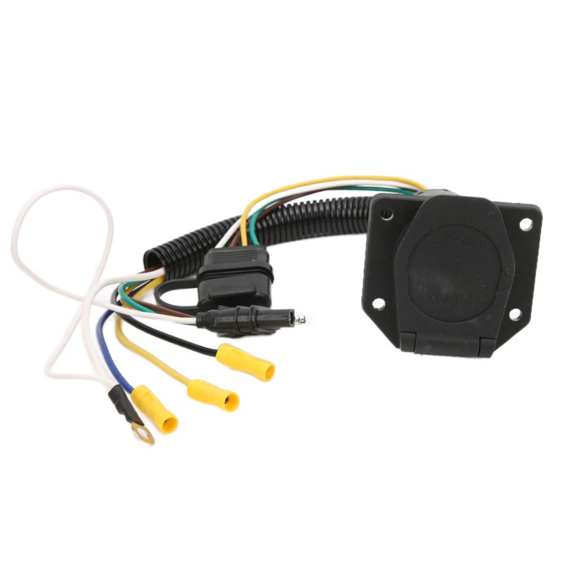 Trailer Wiring Adapter 4 Way To 7 Way: Premium Durable Plastic, High Conductivity Brass Terminals - Trailer Plug Converter for RV Towing Accessories, Vehicle Trailer Light Systems - Image 2