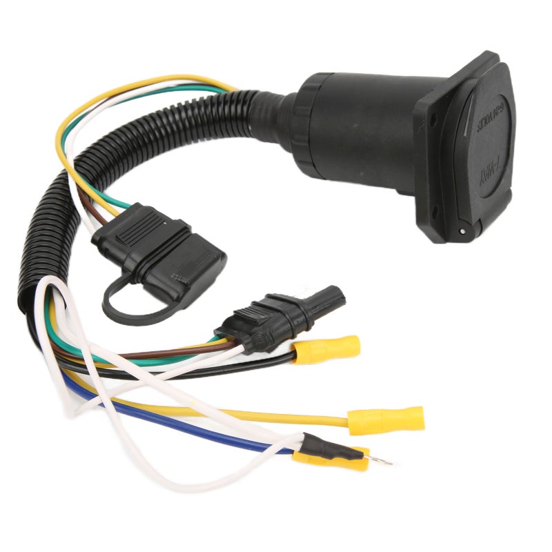 Trailer Wiring Adapter 4 Way To 7 Way: Premium Durable Plastic, High Conductivity Brass Terminals - Trailer Plug Converter for RV Towing Accessories, Vehicle Trailer Light Systems - Image 4