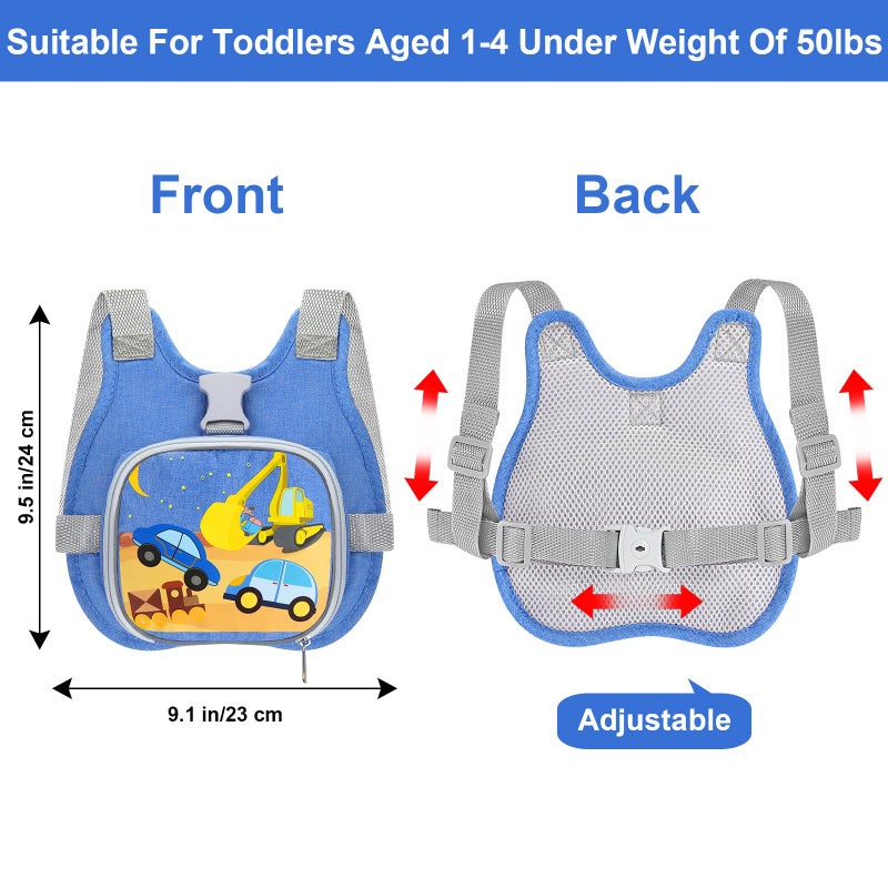 Accmor Toddler Harness Leash + Reflective Anti Lost Wrist Link, Cute Car Kids Back Pack with Hand Strap Collapsible Child Walking Restraint Belt Tether Hold Baby Boys Close for Outdoor Travel - Image 2