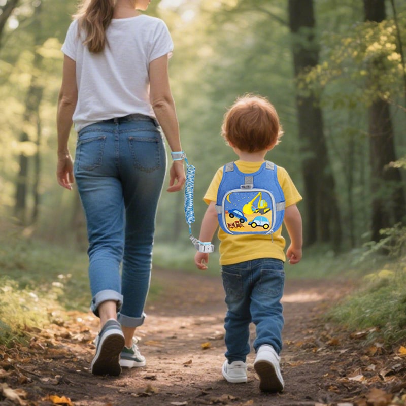 Accmor Toddler Harness Leash + Reflective Anti Lost Wrist Link, Cute Car Kids Back Pack with Hand Strap Collapsible Child Walking Restraint Belt Tether Hold Baby Boys Close for Outdoor Travel - Image 5