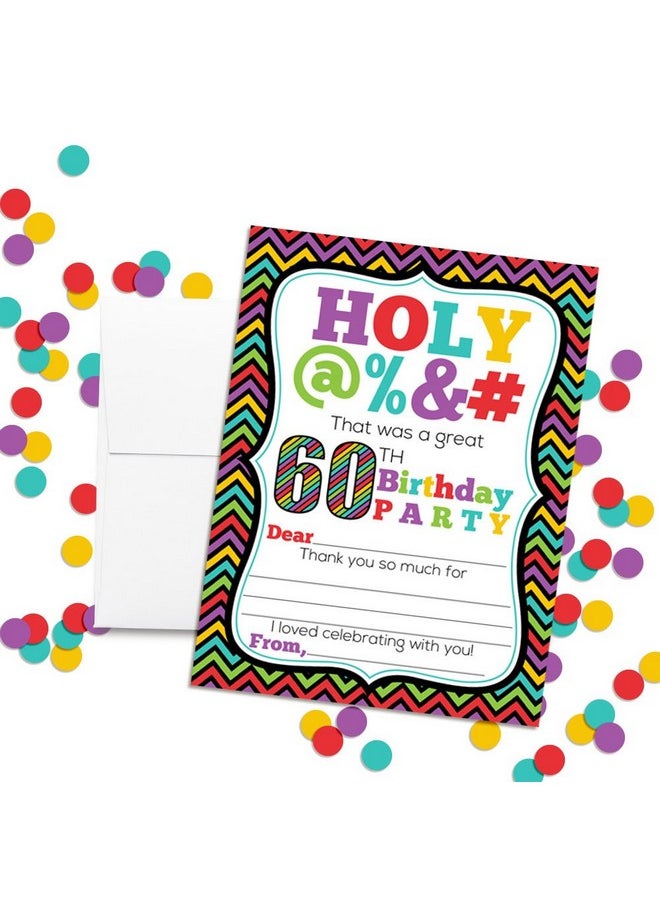 Amanda Creation - Holy @% 60Th Themed Thank You Notes, Ten 4" X 5.5" Fill In The Blank Cards With 10 White Envelopes By Amandacreation - Image 1