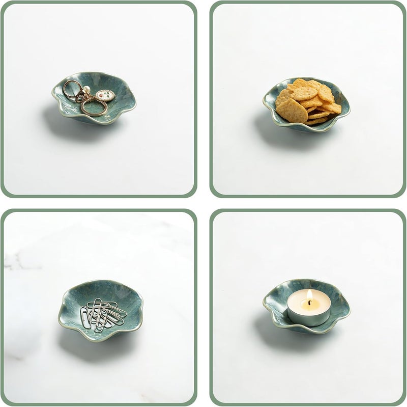 Mecaikru Ceramic Trinket Dish, Ring Tray, Decorative Jewelry Dish for Earrings Necklaces Watch Keys, for Women - Image 4