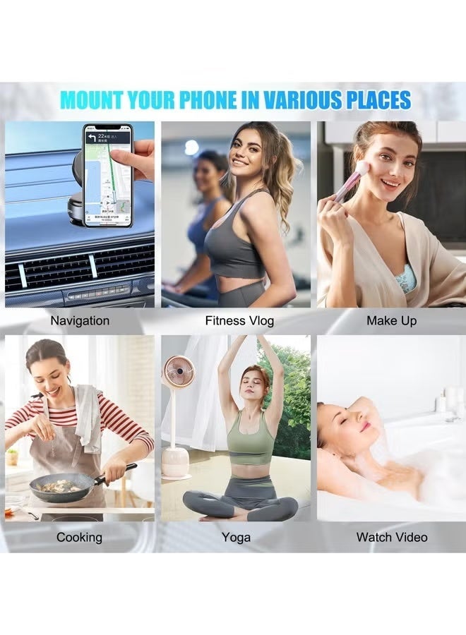 360° Rotating Magnetic Car Phone Holder - Mechanical Vacuum Suction Mount, N52 Strong Magnet for Dashboard & Windshield - Image 4