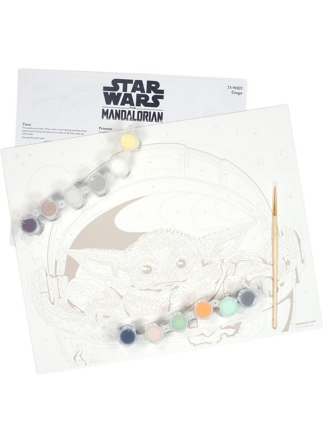 Dimensions - Paintworks Grogu Star Wars Paint By Number Kit For Adults And Kids Finished Project 14" X 11" Multicolor 15 Piece - Image 1