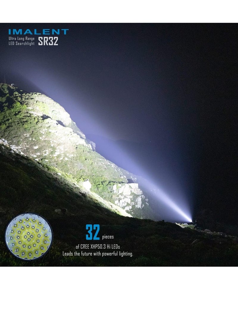 IMALENT - IMALENT SR32 The Most Powerful Torch in the World 2023, Military Torch 120,000 Lumens Long Range 2050 m, 32pcs CREE XHP50.3 HI LED Best Equipment for Caving and Fishing - Image 1