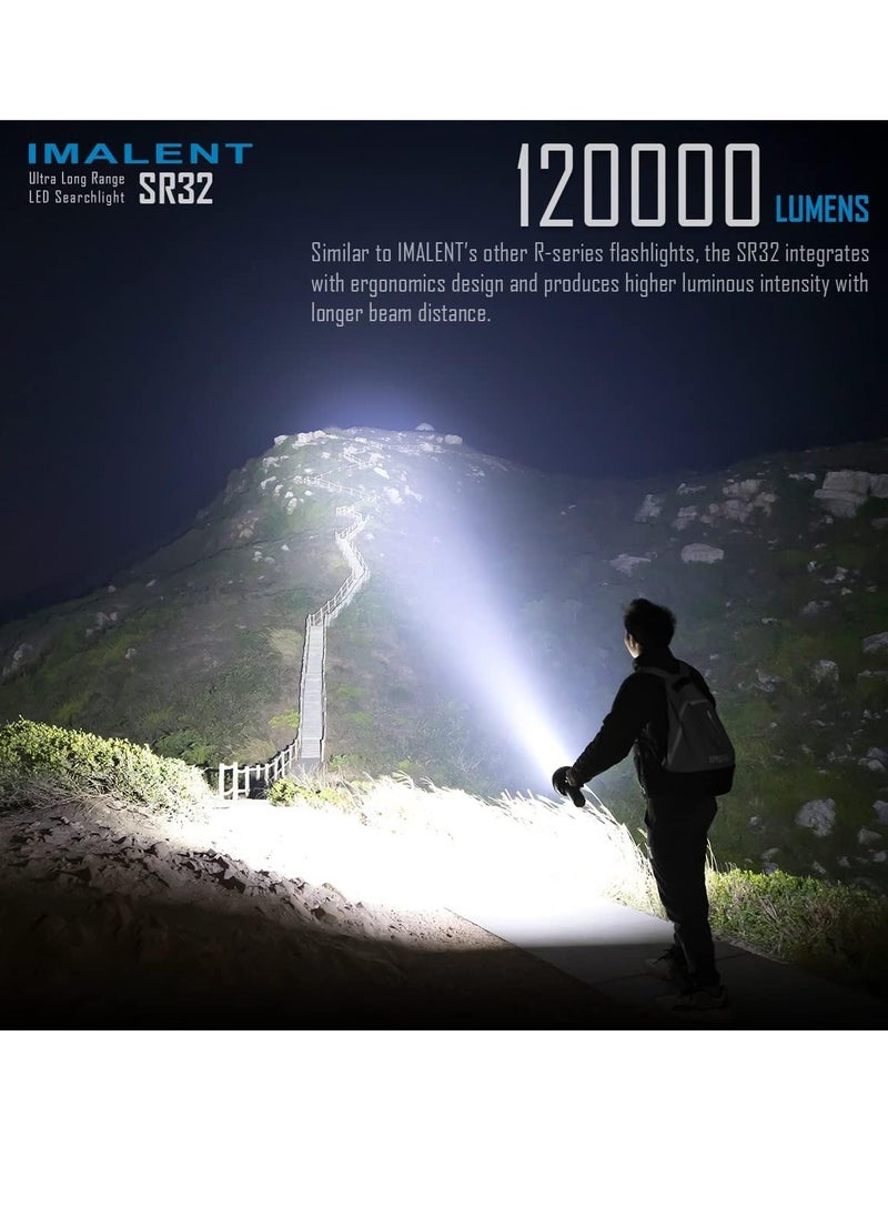 IMALENT - IMALENT SR32 The Most Powerful Torch in the World 2023, Military Torch 120,000 Lumens Long Range 2050 m, 32pcs CREE XHP50.3 HI LED Best Equipment for Caving and Fishing - Image 1