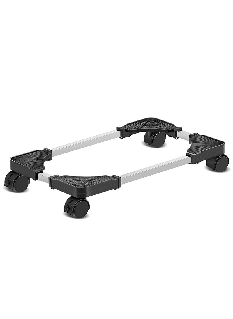 Generic - Mobile CPU Stand Adjustable Computer Tower Stand with 4 Caster Wheels Fits Most PC, CPU Rolling Stand, Mobile PC Holder with Locking Caster Wheels Black - Image 1