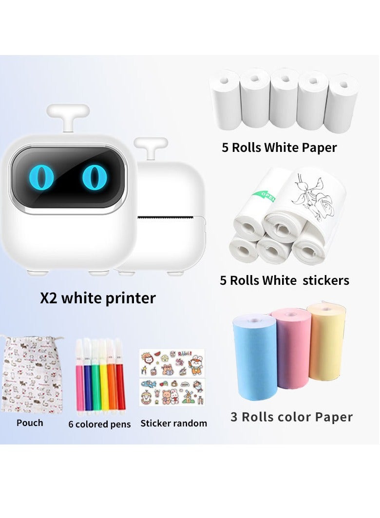 Mini Printer,Mini Pocket Printer Portable Thermal Instant Photo Printing Label Maker Machine BT Wireless Connect Compatible with Android or iOS APP Support Receipt Label Memo Sticker Notes Lists - Image 1