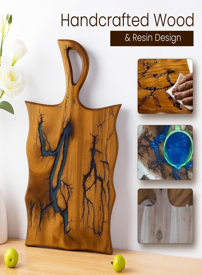 Cultured Creation - Charcuterie Board – Acacia Wood and Resin Cheese Board - Grazing Platter and Serving Tray for Entertaining - Wedding & Housewarming Gift - Image 3