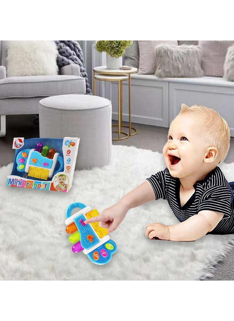 UKR - UKR Mini Musical Toy Trumpet for Toddlers – Baby Music Instrument with Lights & Sound | Educational Toy for Boys & Girls | Kids Music Toy for Early Learning (Yellow) | Fun Interactive Trumpet Toy for Toddlers & Preschoolers - Image 1