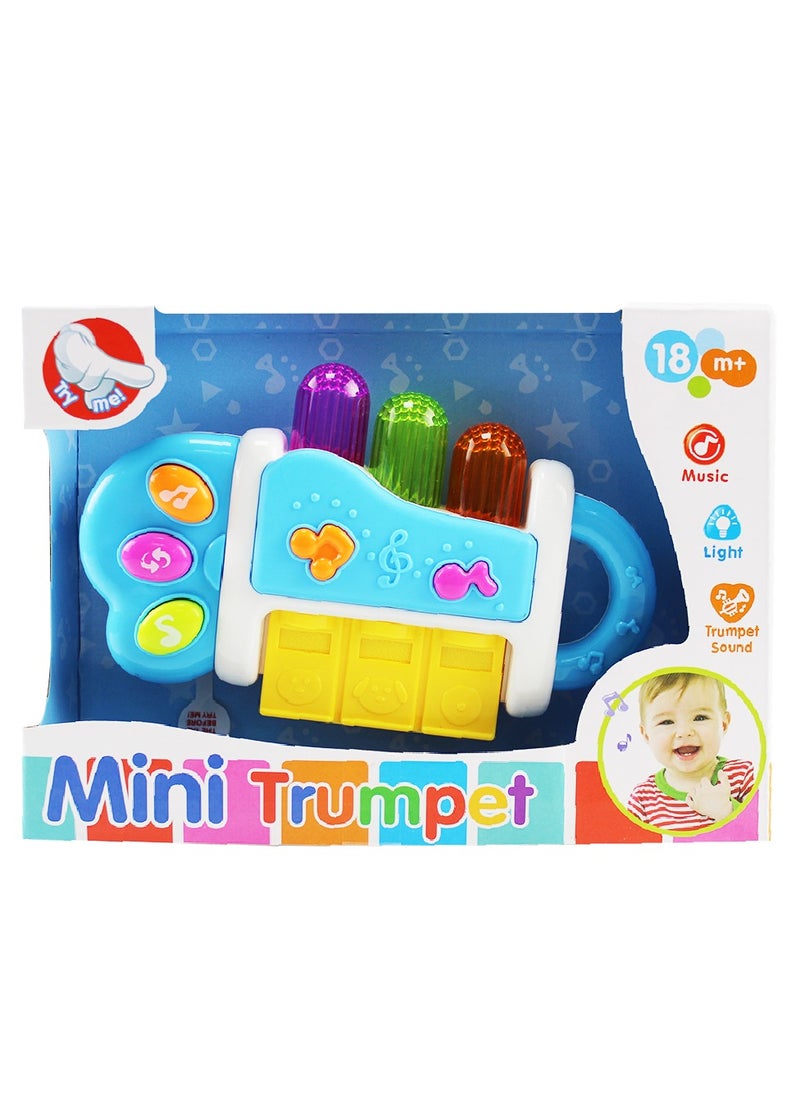 UKR - UKR Mini Musical Toy Trumpet for Toddlers – Baby Music Instrument with Lights & Sound | Educational Toy for Boys & Girls | Kids Music Toy for Early Learning (Yellow) | Fun Interactive Trumpet Toy for Toddlers & Preschoolers - Image 1