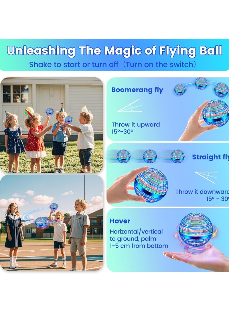Flying Orb Ball Toy, Hand Controlled Hover Ball with LED Lights, 360° Rotating Boomerang Globe, Cool Mini Drone Spinner for Kids, Ideal Birthday  Festival Gift for Boys and Girls  - Image 3