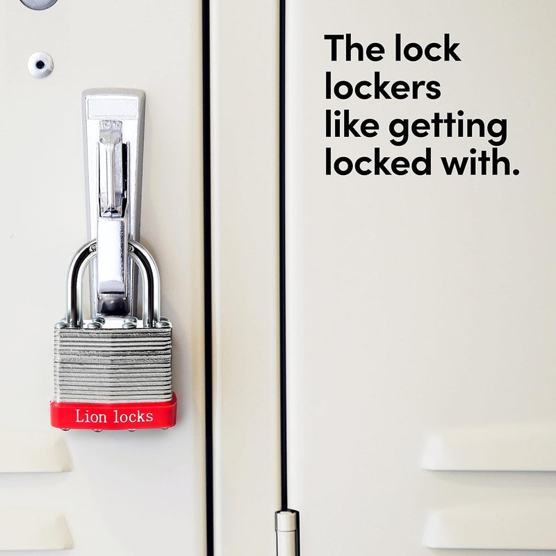 Lion Locks 12 Keyed-Alike Padlocks w/ 1.25” Shackle, 24 Keys, Hardened Steel Case, Brass Cylinder (12-Pack) - for Hasp Latch, Sheds, Fences, Storage Locker, School, Gym - Image 5