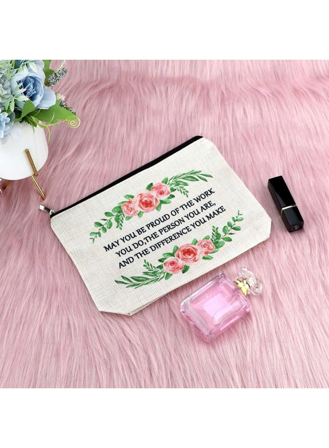 Sfodiary Thank You Gift Makeup Bags Inspirational Gift for Women Cosmetic Bag Appreciation for Employee Volunteer Coworker Leaving Gift Birthday Gift for Her Christmas Gift Travel Cosmetic Pouch, - Image 3