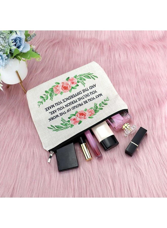 Sfodiary Thank You Gift Makeup Bags Inspirational Gift for Women Cosmetic Bag Appreciation for Employee Volunteer Coworker Leaving Gift Birthday Gift for Her Christmas Gift Travel Cosmetic Pouch, - Image 4