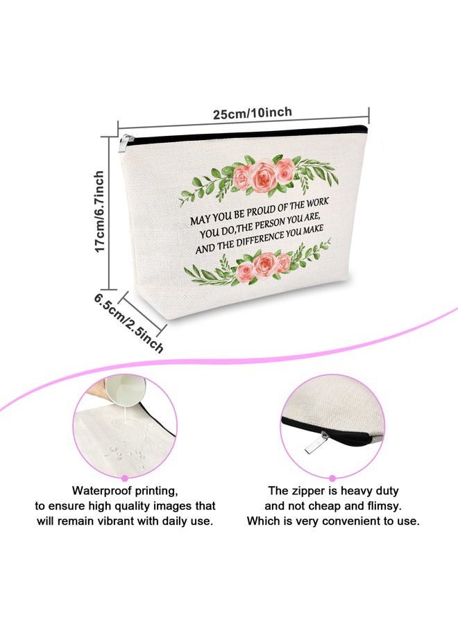 Sfodiary Thank You Gift Makeup Bags Inspirational Gift for Women Cosmetic Bag Appreciation for Employee Volunteer Coworker Leaving Gift Birthday Gift for Her Christmas Gift Travel Cosmetic Pouch, - Image 2