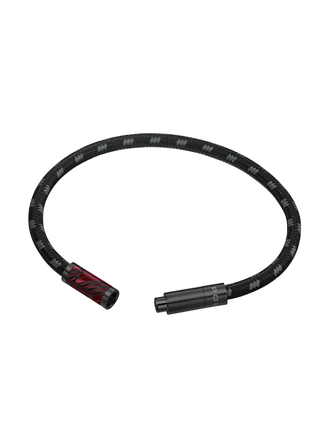 POLICE Plaint Black Cord With Black And Red Motif Gents BraceletPEAGB0033202