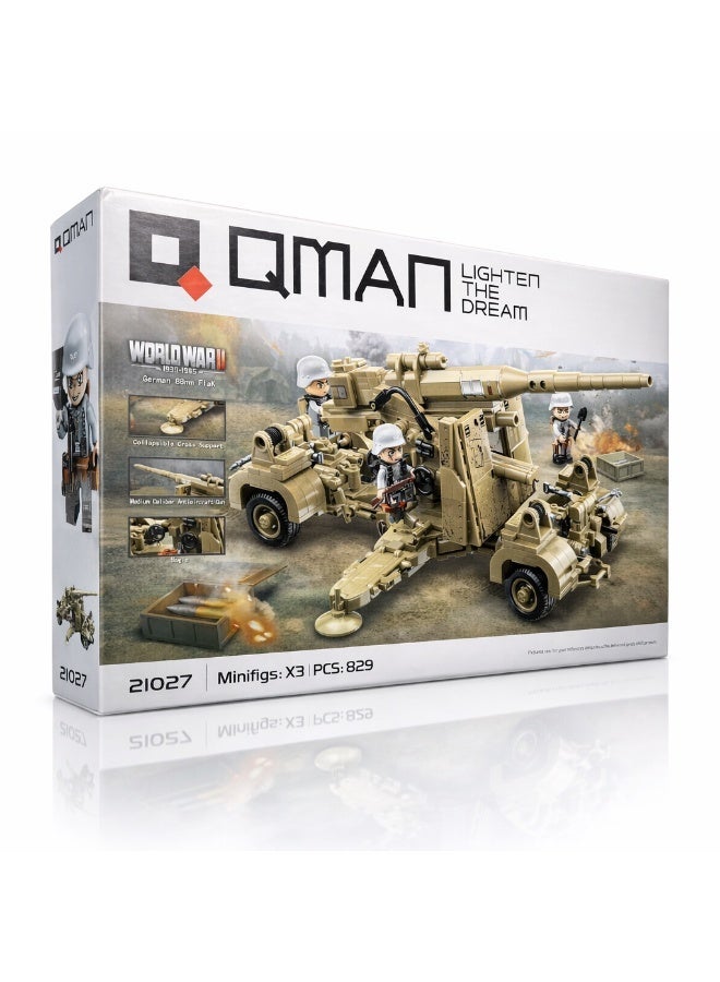 Qman Large Defense Cannon Building Set with Movable Platform – 829 Pieces with 3X Minifigures – For Kids Age 6+ - Image 5