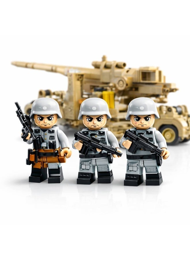 Qman Large Defense Cannon Building Set with Movable Platform – 829 Pieces with 3X Minifigures – For Kids Age 6+ - Image 1