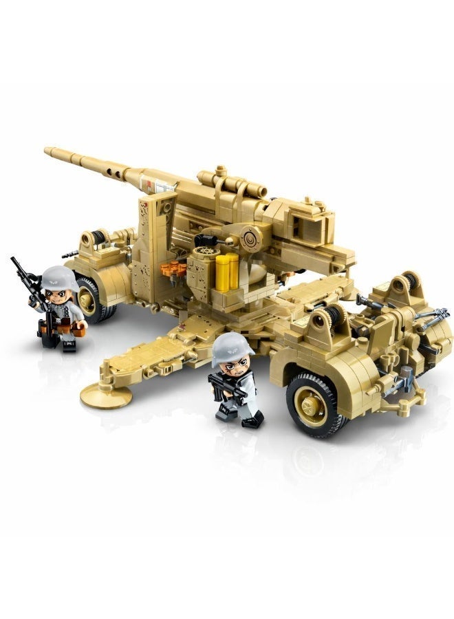 Qman Large Defense Cannon Building Set with Movable Platform – 829 Pieces with 3X Minifigures – For Kids Age 6+ - Image 3