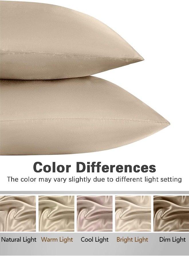 سوسيتي قطعتان من غطاء وسادة الساتان للشعر والبشرة - أغطية وسائد حريرية ناعمة للنوم - أغطية وسائد من الساتان مع إغلاق المغلف - Image 4