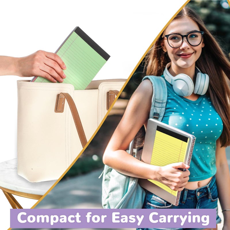 Thboxes 12 Packs Legal Pads 5x8, Totally 360 Sheets Colored Legal Pads 5x8 College Ruled Writing Pads Small Note Pads 30 Sheets/Pad Tablets Lined Notepad for School, Office, To-Do Lists - Image 5