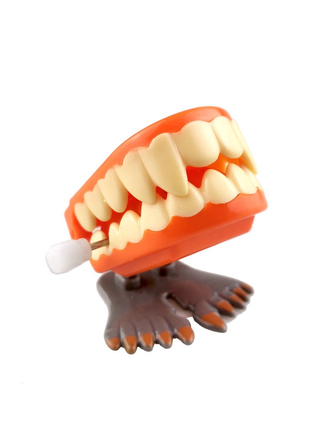 Novelty Funny Coil Chain Jumping Tooth Ghost Pumpkin Skull Halloween Coil Small Toy Santa Claus Gift-Color:Jumping Teeth Orange Gray Feet Without Eyes  - Image 1