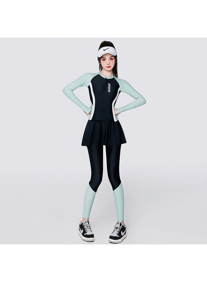 YouYou Women's Swimsuit Two-piece Conservative High-end Slimming Long Sleeve Long Pants Hot Spring Surfing Swimwear For Women - Image 2