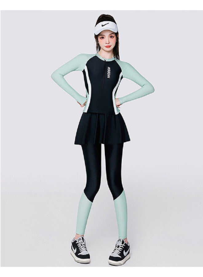 YouYou Women's Swimsuit Two-piece Conservative High-end Slimming Long Sleeve Long Pants Hot Spring Surfing Swimwear For Women - Image 1