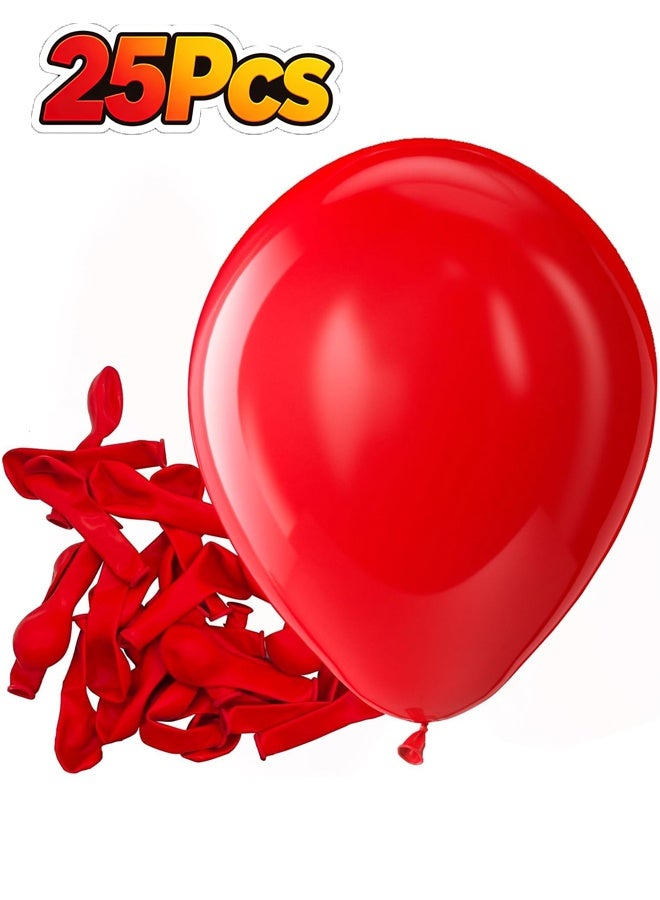 25PCS 10 Inch Red Latex Balloons, Vibrant Red Party Balloons, Thick Durable Round Balloons for Birthday Party, Wedding, Anniversary, Festival, Graduation, Baby Shower, Decoration Supplies, Perfect for Celebrations & Events - Image 2