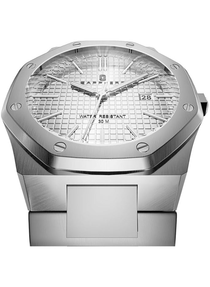 Sapphero Watch for Men Stainless Steel Mens Watches Waterproof Analog Quartz Movement Wrist Watch Gifts for Men - Image 2