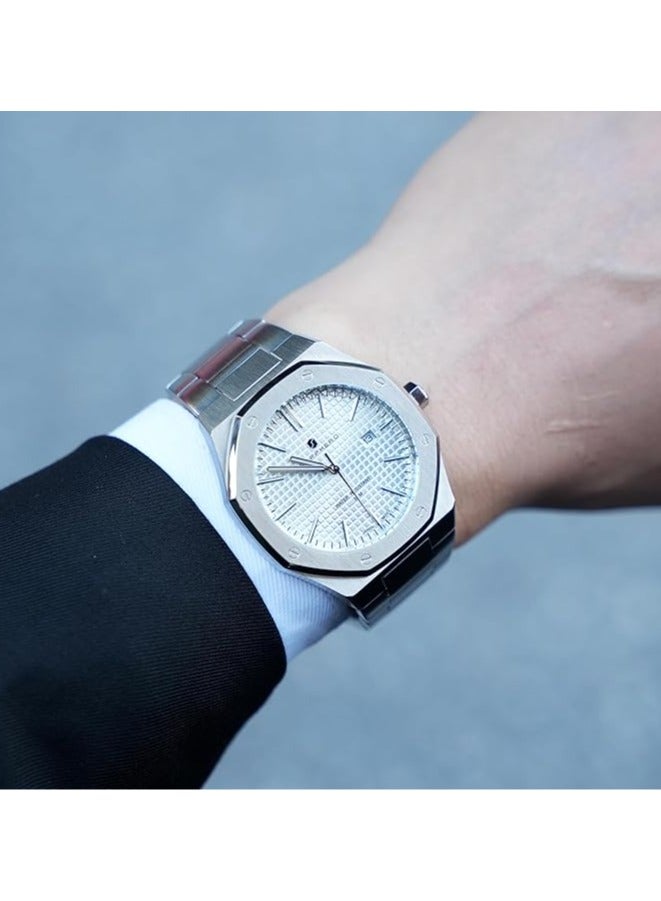 Sapphero Watch for Men Stainless Steel Mens Watches Waterproof Analog Quartz Movement Wrist Watch Gifts for Men - Image 4