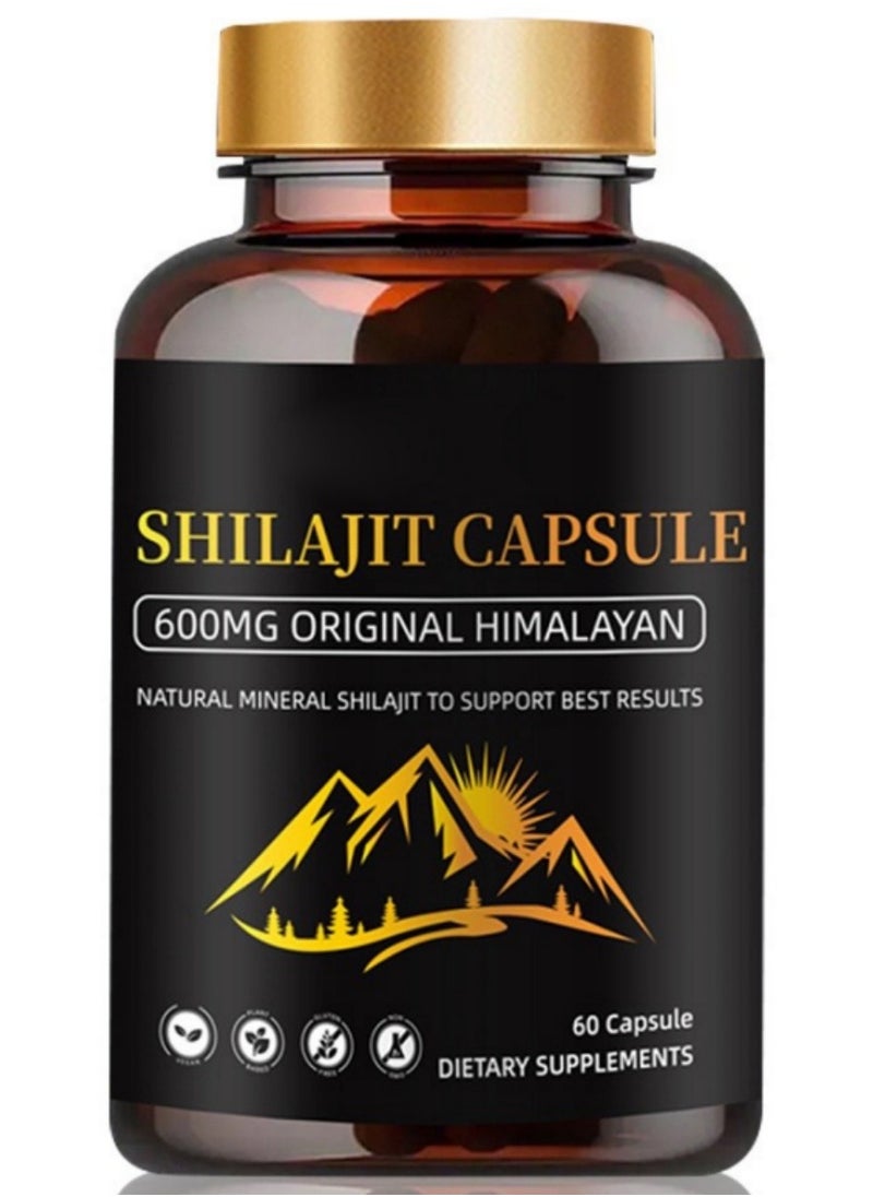Shilajit RX - Himalayan Shilajit Capsules (Shilajeet) for Men and Women - 600 mg Equivalent - Natural Energy & Stamina Booster - 60 Veg Capsules | Made in USA - Fulvic Mineral Supplement - Image 1