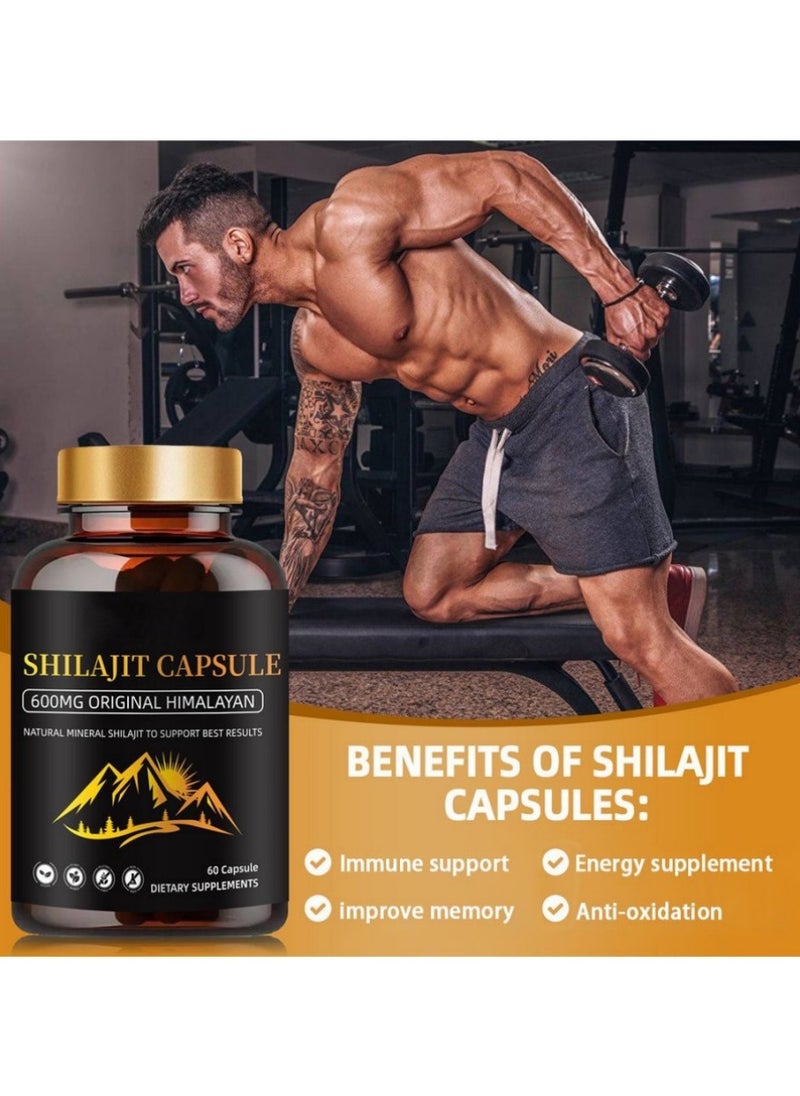 Shilajit RX - Himalayan Shilajit Capsules (Shilajeet) for Men and Women - 600 mg Equivalent - Natural Energy & Stamina Booster - 60 Veg Capsules | Made in USA - Fulvic Mineral Supplement - Image 1