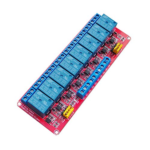 VOGURTIME 8 Channel 5V Relay Module with Optocoupler Isolation Support High and Low Level Red Board - Image 1