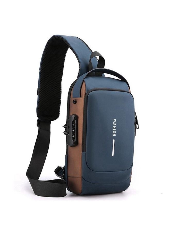 Generic Chest Bag Sling Bag Crossbody Bag Men's Shoulder Bag with USB Charging Port Password Protection Travel Hiking Waterproof Bag  - Image 1