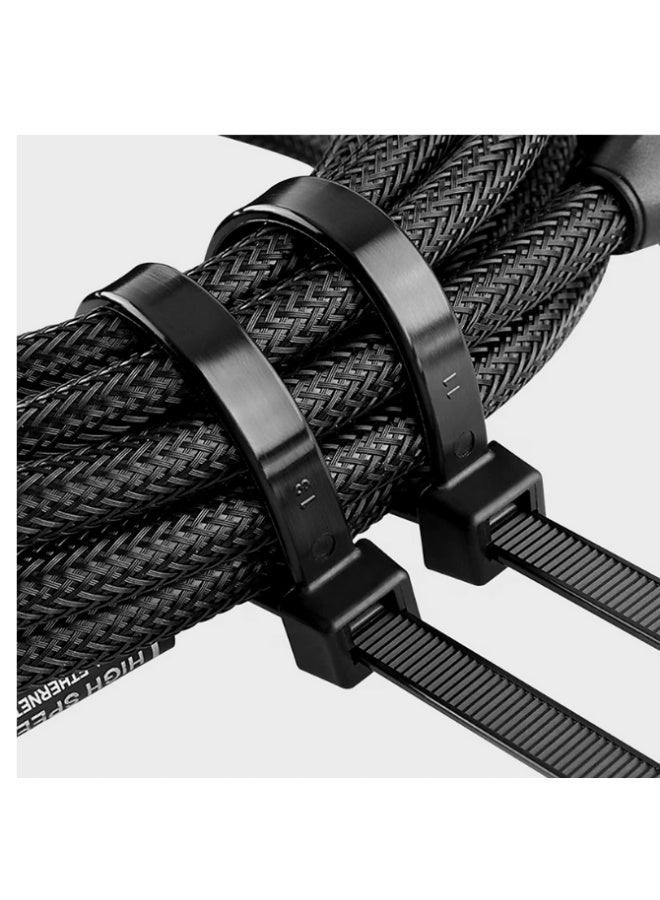 Giffex Self Locking Cable Ties | 200mm | 100 Pieces, Black | Heat Resistant Cable Zip Ties | Self-Locking Cable Organizer | Anti - Slip Wire Organizer | For Indoor & Outdoor Use - Image 4