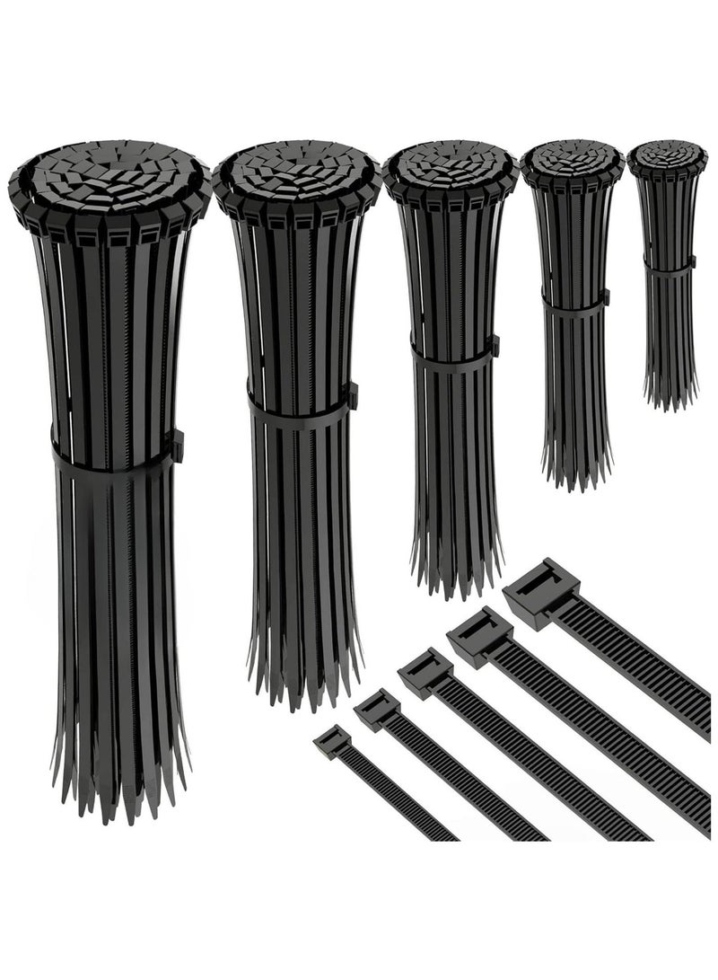Giffex Self Locking Cable Ties | 200mm | 100 Pieces, Black | Heat Resistant Cable Zip Ties | Self-Locking Cable Organizer | Anti - Slip Wire Organizer | For Indoor & Outdoor Use - Image 1