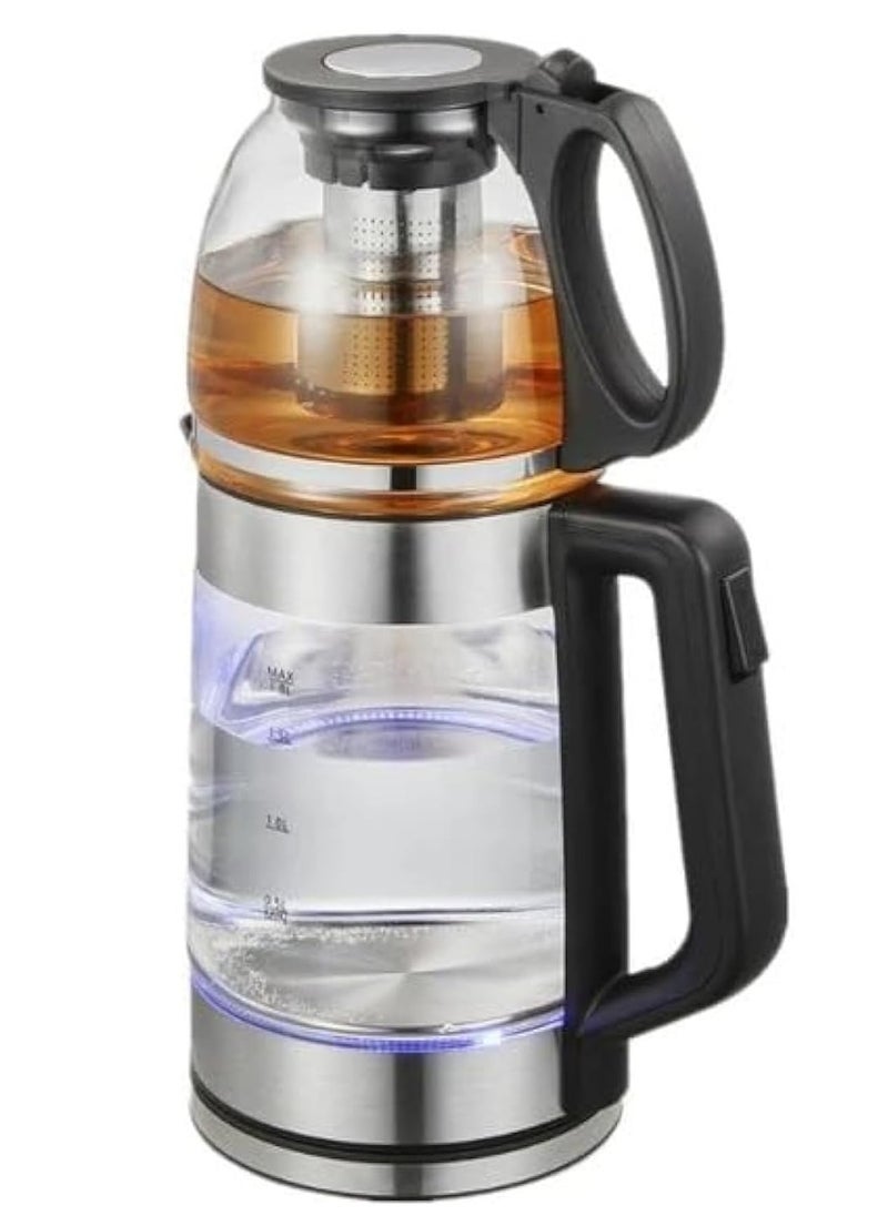 JAMAKY Italy Electric Kettle 2L with 0.8L Steam Tea Pot, 2 in 1 Electric Kettle 1800W + 500 W Multifunctional JMK9510  - Image 1