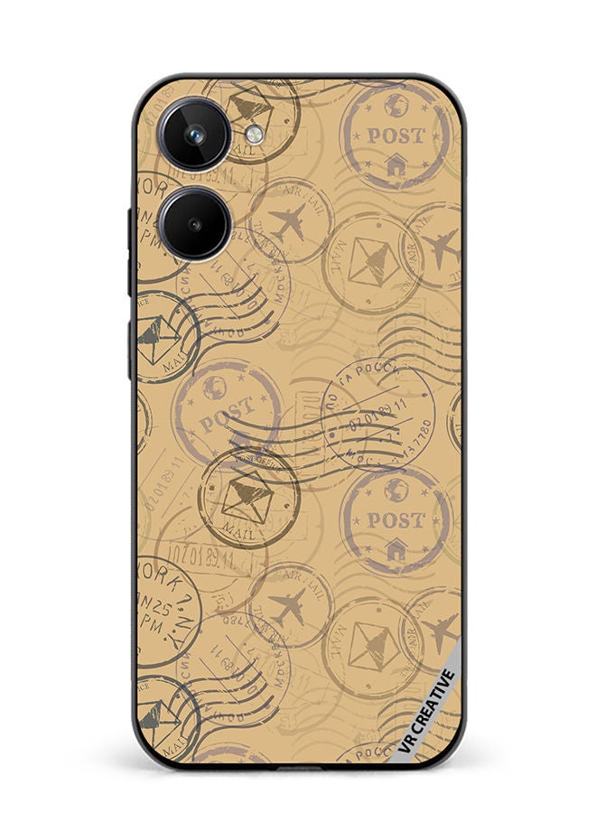 VR CREATIVE Protective Case Cover For Realme 10 Postal Stamps Design Multicolour - Image 1