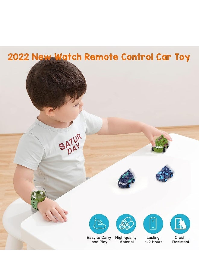Watch Remote Control Car Toy, 2022 New Mini Remote Control Car Watch Toys, 2.4 GHz Cartoon RC Watch Racing Car, USB Charging Remote Control Car, Watch RC Car for Boys Girls Birthday Gift, Green - Image 2