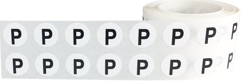 InStockLabels.com Letter P Inventory Labels .5 Inch Round Circle Dots 1,000 Adhesive Stickers - Image 2