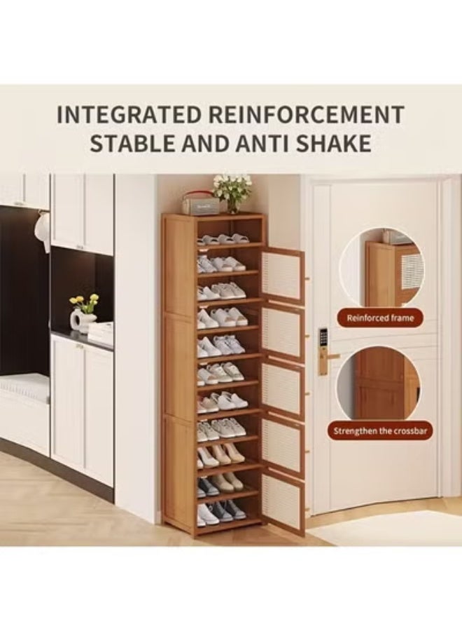 keke Shoe Cabinet with Woven Drawer – Compact Entryway Organizer for 2 Pairs, Easy Assembly, Ideal for Dorms & Homes 175*33*43CM - Image 4