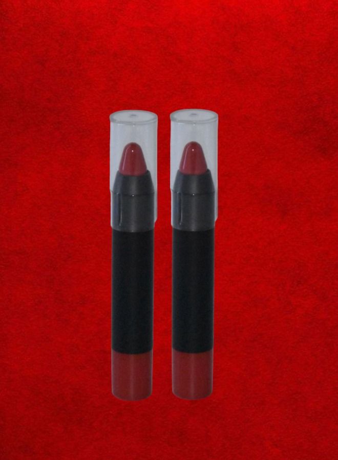 2 قطع أحمر شفاه أحمر كريم رقم 10