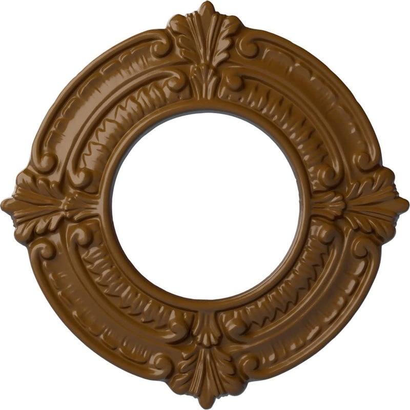 Ekena Millwork 9"OD x 4 1/8"ID x 5/8"P Benson Ceiling Medallion (Fits Canopies up to 4 1/8"), Hand-Painted Smokey Topaz - Image 1
