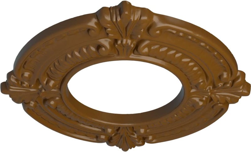 Ekena Millwork 9"OD x 4 1/8"ID x 5/8"P Benson Ceiling Medallion (Fits Canopies up to 4 1/8"), Hand-Painted Smokey Topaz - Image 2